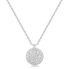 ANIA HAIE SILVER LARGE PAVE DISK NECKLACE N069-04H