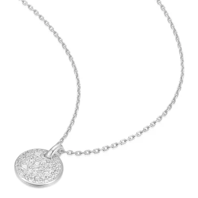ANIA HAIE SILVER LARGE PAVE DISK NECKLACE N069-04H