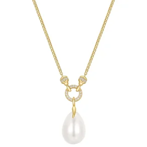 ANIA HAIE GOLD LINKED SHELL PEARL DROP PENDANT NECKLACE N069-05G