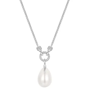 ANIA HAIE SILVER LINKED SHELL PEARL DROP PENDANT NECKLACE N069-05H