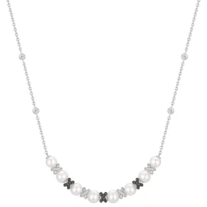 ANIA HAIE SILVER SPARKLING BRAIDED SHELL PEARL NECKLACE N069-06T