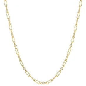 ANIA HAIE GOLD BEZEL PAPER CLIP CHAIN NECKLACE N069-07G