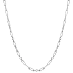 ANIA HAIE SILVER BEZEL PAPER CLIP CHAIN NECKLACE N069-07H