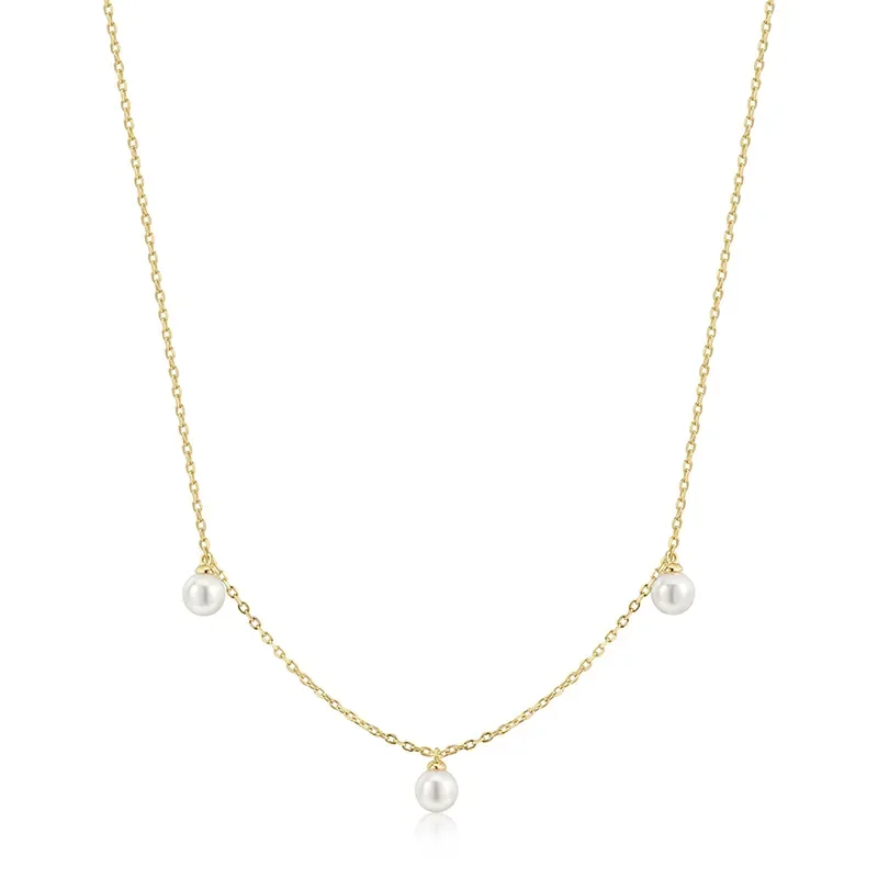 ANIA HAIE GOLD TRIPLE SHELL PEARL NECKLACE N071-04G