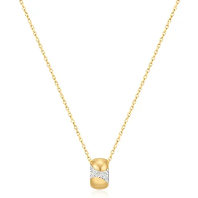 ANIA HAIE GOLD PUFFED RIVULET PAVE NECKLACE N072-03G