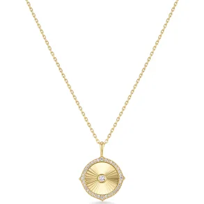 ANIA HAIE GOLD DIAMOND-CUT SUNNY DISC NECKLACE N072-04G
