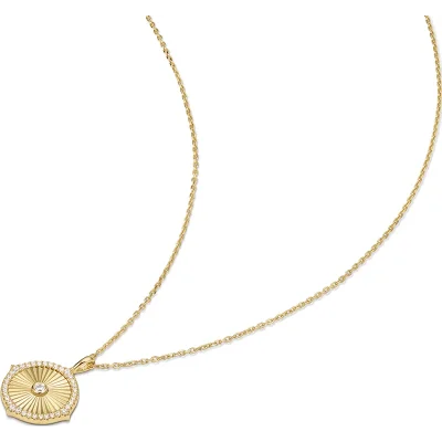 ANIA HAIE GOLD DIAMOND-CUT SUNNY DISC NECKLACE N072-04G