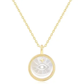 ANIA HAIE GOLD EVIL-EYE MOP MEDALLION NECKLACE N072-05G