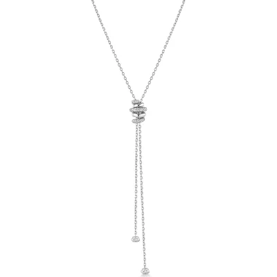 ANIA HAIE SILVER TWISTED ROPE LARIAT NECKLACE N072-07H