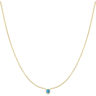 ANIA HAIE GOLD BEZEL-SET LAB-CREATED TURQUISE NECKLACE N073-01G