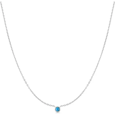 ANIA HAIE SILVER BEZEL-SET LAB-CREATED TURQUISE NECKLACE N073-01H