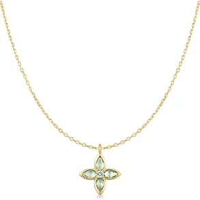 ANIA HAIE GOLD MINT GREEN LUCKY CLOVER NECKLACE N073-03G