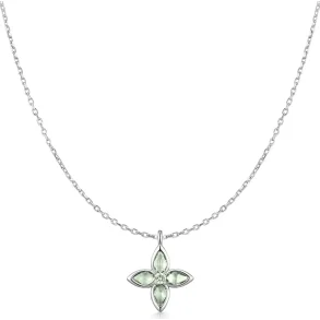 ANIA HAIE SILVER MINT GREEN LUCKY CLOVER NECKLACE N073-03H