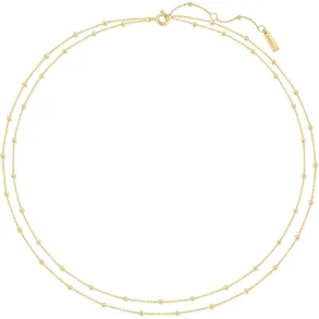 ANIA HAIE GOLD DOUBLE CHAIN BEAD NECKLACE N073-04G