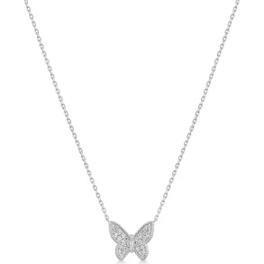 ANIA HAIE SILVER BUTTERFLY PAVE NECKLACE N073-07H