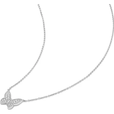 ANIA HAIE SILVER BUTTERFLY PAVE NECKLACE N073-07H