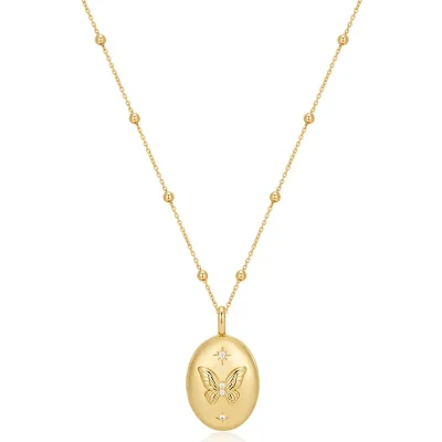 ANIA HAIE GOLD BUTTERFLY LOCKET NECKLACE N073-08G