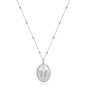 ANIA HAIE SILVER BUTTERFLY LOCKET NECKLACE N073-08H