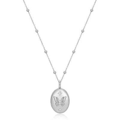 ANIA HAIE SILVER BUTTERFLY LOCKET NECKLACE N073-08H