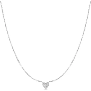 ANIA HAIE SILVER PAVE HEART NECKLACE N074-01H