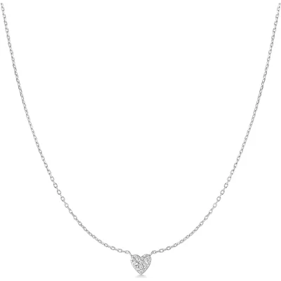 ANIA HAIE SILVER PAVE HEART NECKLACE N074-01H