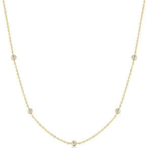 ANIA HAIE GOLD CLASSIC BEZEL-SET NECKLACE N074-02G