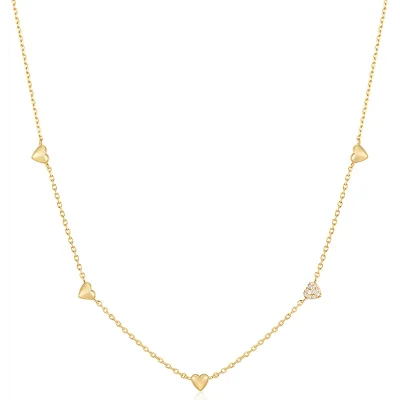 ANIA HAIE GOLD PAVE PUFFED HEART NECKLACE N074-05G