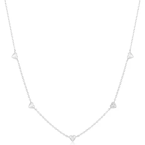 ANIA HAIE SILVER PAVE PUFFED HEART NECKLACE N074-05H