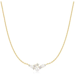 ANIA HAIE GOLD SHELL PEARL CLUSTER NECKLACE N074-06G