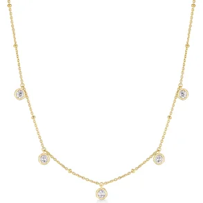 ANIA HAIE GOLD MOLTEN BEZEL-SET DROPLET NECKLACE N074-07G