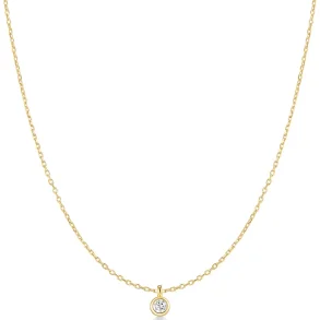 ANIA HAIE GOLD CLASSIC BEZEL-SET SOLITAIRE NECKLACE N075-01G