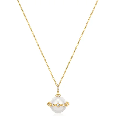 ANIA HAIE GOLD SHELL PEARL HALO EVIL-EYE NECKLACE N075-02G