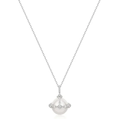ANIA HAIE SILVER SHELL PEARL HALO EVIL-EYE NECKLACE N075-02H
