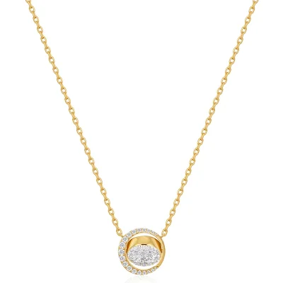 ANIA HAIE GOLD REVERSIBLE PAVE MOON EVIL-EYE NECKLACE N075-04G