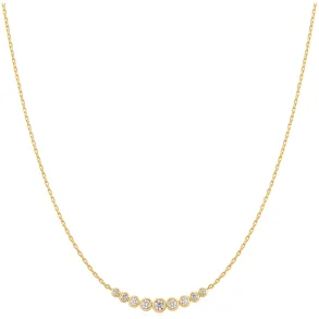 ANIA HAIE GOLD GRADUATED BEZEL-SET NECKLACE N075-08G