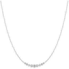 ANIA HAIE SILVER GRADUATED BEZEL-SET NECKLACE N075-08H