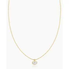 ANIA HAIE GOLD BEZEL ORGANIC PEBBLE NECKLACE N076-03G