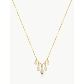 ANIA HAIE GOLD BEZEL-SET TEARDROP CASCADE NECKLACE N076-04G