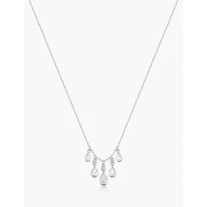 ANIA HAIE SILVER BEZEL-SET TEARDROP CASCADE NECKLACE N076-04H