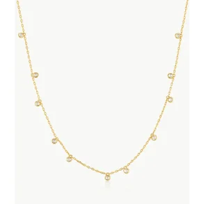 ANIA HAIE GOLD BEZEL-SET DROPLET STATION NECKLACE N076-05G
