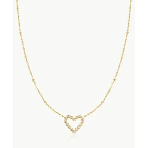 ANIA HAIE GOLD BEZEL-SET ROUND OPEN HEART NECKLACE N076-07G
