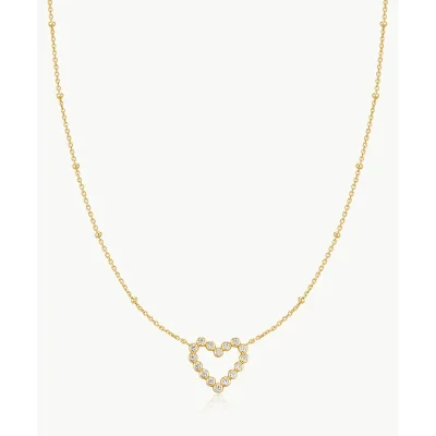 ANIA HAIE GOLD BEZEL-SET ROUND OPEN HEART NECKLACE N076-07G