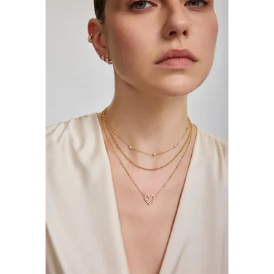 ANIA HAIE GOLD BEZEL-SET ROUND OPEN HEART NECKLACE N076-07G