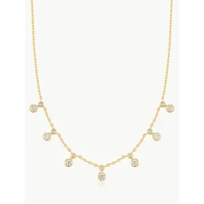 ANIA HAIE GOLD GRADUATED BEZEL ROUND DROP NECKLACE N076-10G