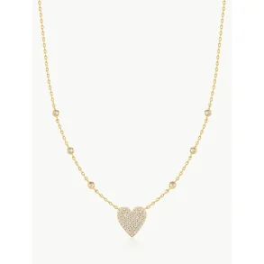 ANIA HAIE GOLD PAVE HEART WITH BEZEL NECKLACE N076-11G