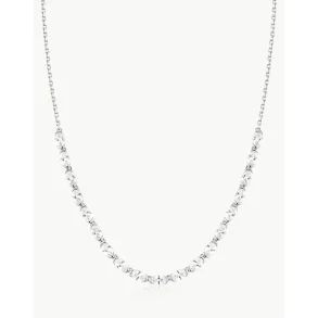 ANIA HAIE SILVER HALF-BEZEL OVAL HALF-TENNIS NECKLACE N076-14H