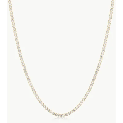 ANIA HAIE GOLD HALF-BEZEL ROUND TENNIS NECKLACE N076-16G