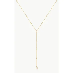 ANIA HAIE GOLD ROUND & TEARDROP BEZEL Y NECKLACE N076-17G