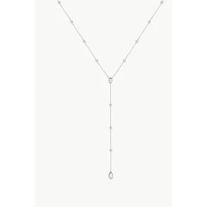 ANIA HAIE SILVER ROUND & TEARDROP BEZEL Y NECKLACE N076-17H