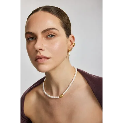 ANIA HAIE GOLD GLASS PEARL BEADED TWIST NECKLACE N077-02G